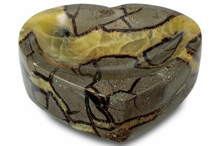 Polished Heart-Shaped Septarian Dish - Madagascar #304710